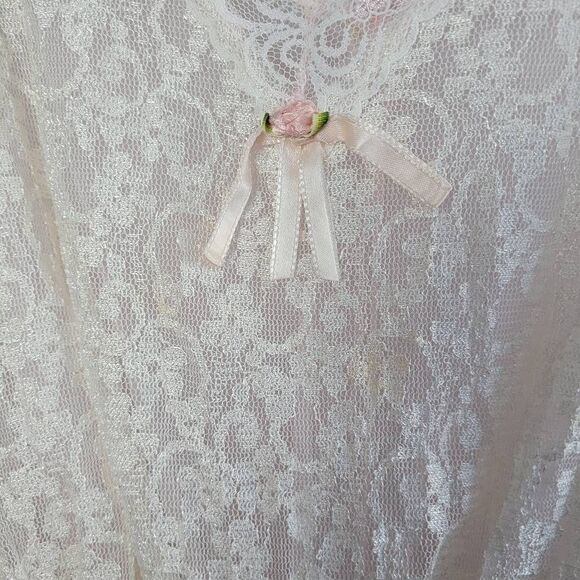 Vintage Tosca of California medium lace bodysuit teddy lingerie pastel coquette - Picture 4 of 13